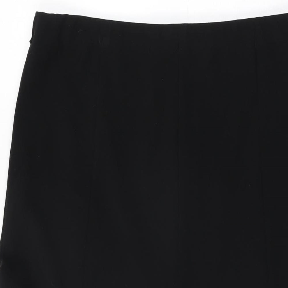 After Dark Womens Black Viscose Flare Skirt Size 14