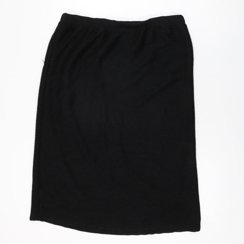 Bonmarché Womens Black Polyester Straight & Pencil Skirt Size 14