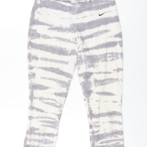 Nike Womens White Tie Dye Polyester Pedal Pusher Leggings Size M L19 in Regular Pullover