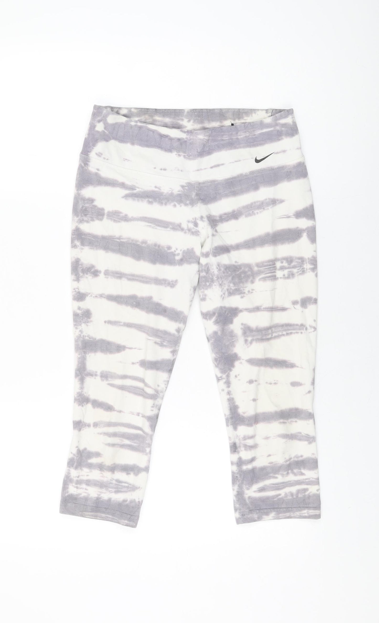 Nike Womens White Tie Dye Polyester Pedal Pusher Leggings Size M L19 in Regular Pullover