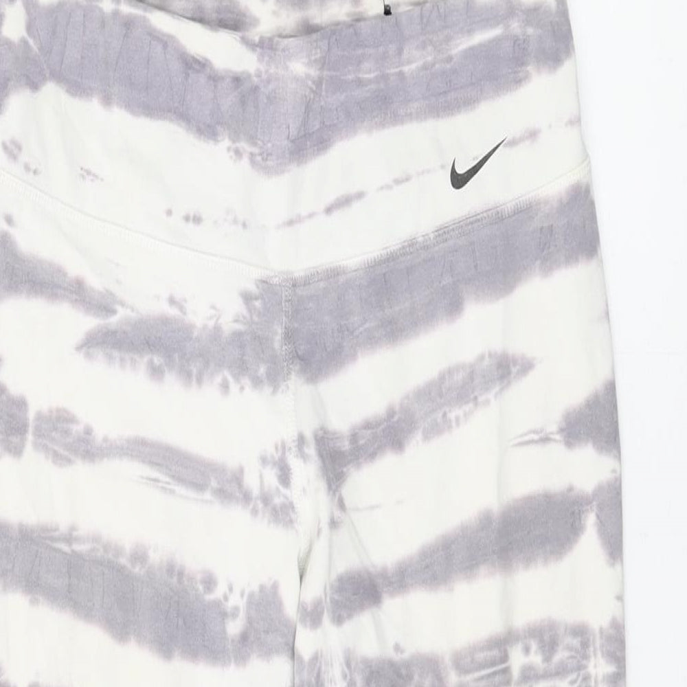 Nike Womens White Tie Dye Polyester Pedal Pusher Leggings Size M L19 in Regular Pullover