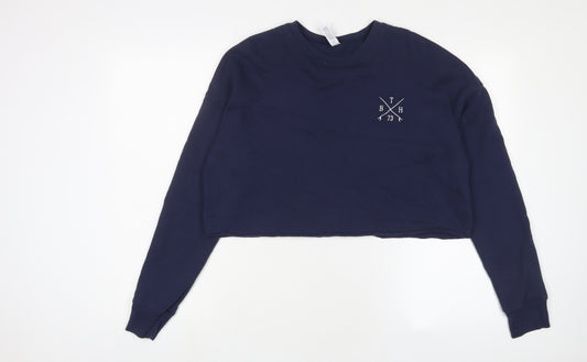 Bella + Canvas Womens Blue Cotton Pullover Sweatshirt Size M Pullover