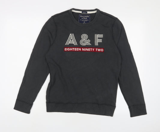 Abercrombie & Fitch Mens Grey Cotton Pullover Sweatshirt Size XS - Embroidered