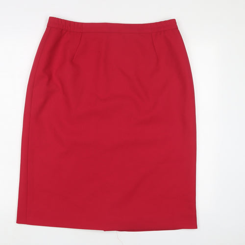 Eastex Womens Red Polyester A-Line Skirt Size 16 Zip