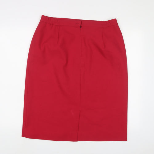 Eastex Womens Red Polyester A-Line Skirt Size 16 Zip