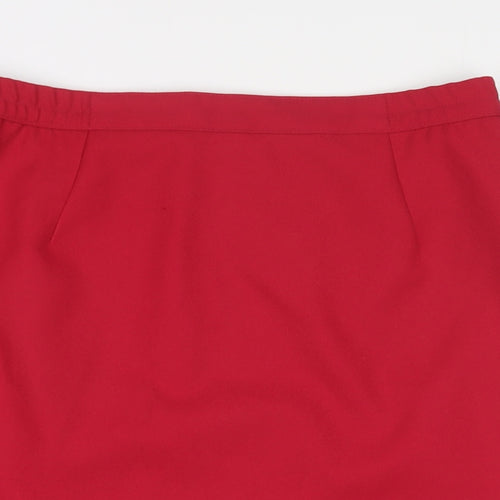 Eastex Womens Red Polyester A-Line Skirt Size 16 Zip