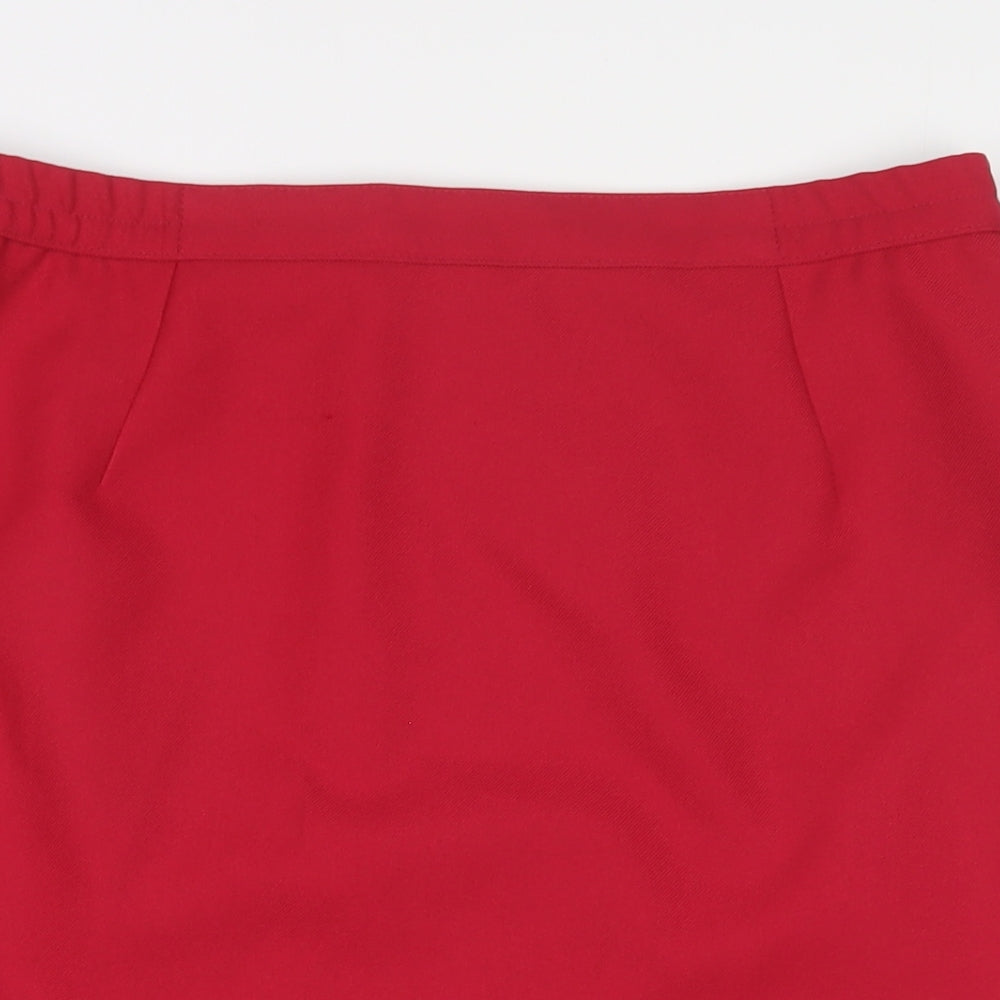 Eastex Womens Red Polyester A-Line Skirt Size 16 Zip