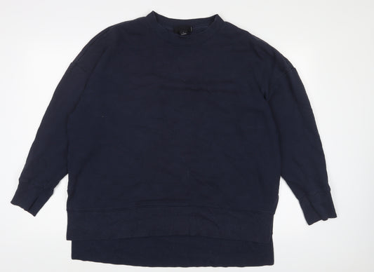 Monki Womens Blue Cotton Pullover Sweatshirt Size L Pullover