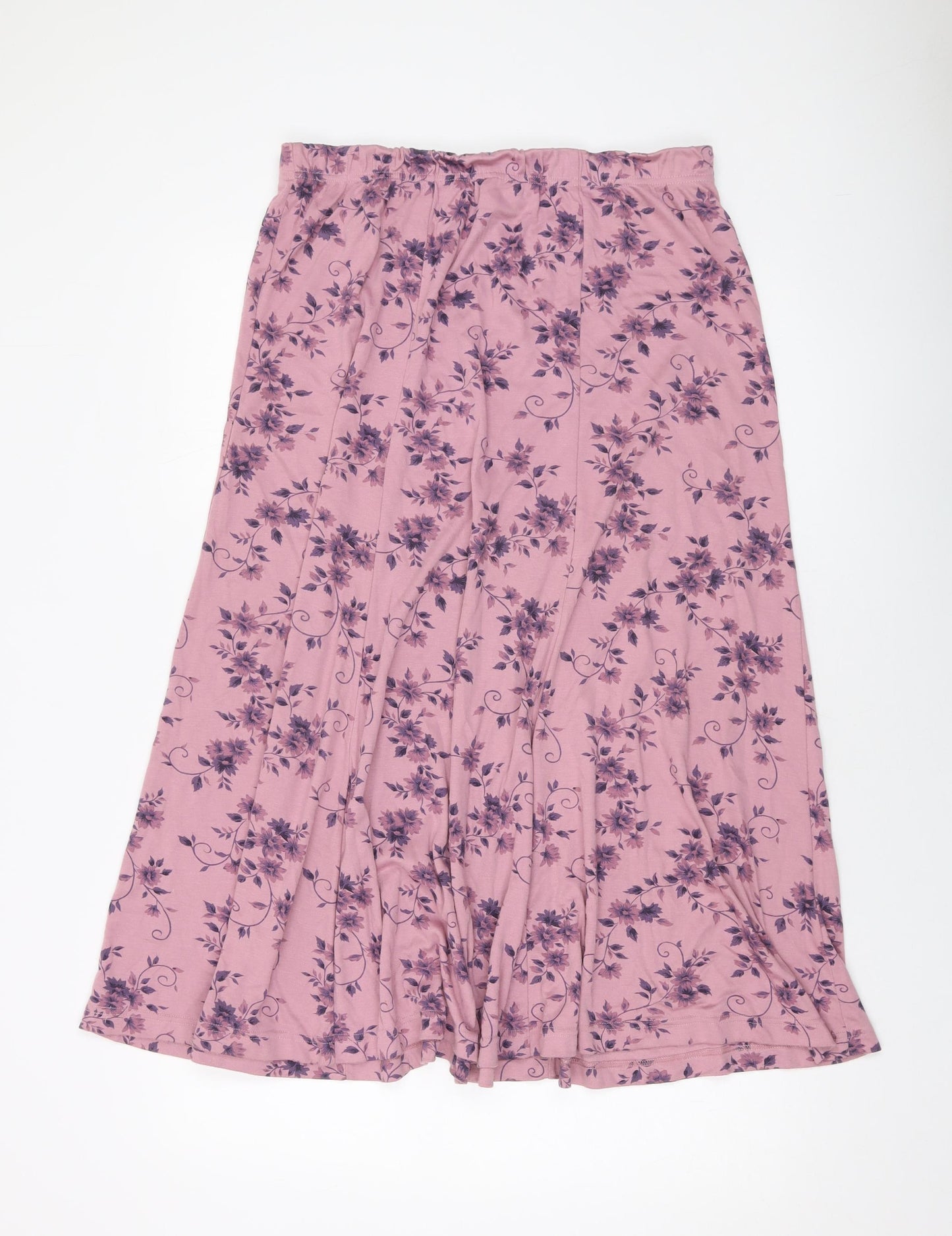 Class Womens Pink Floral Polyester A-Line Skirt Size 18