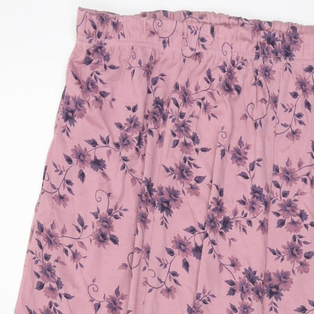 Class Womens Pink Floral Polyester A-Line Skirt Size 18