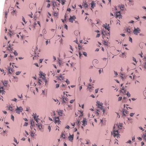 Class Womens Pink Floral Polyester A-Line Skirt Size 18