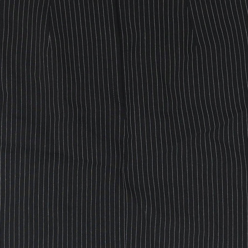 Bay Trading Company Womens Black Striped Polyester Straight & Pencil Skirt Size 14 Zip - Front Slit