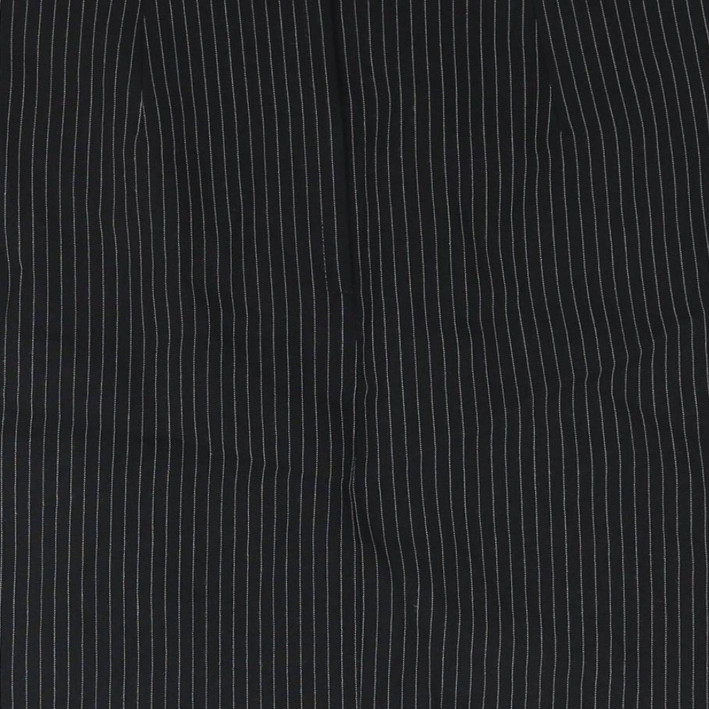 Bay Trading Company Womens Black Striped Polyester Straight & Pencil Skirt Size 14 Zip - Front Slit