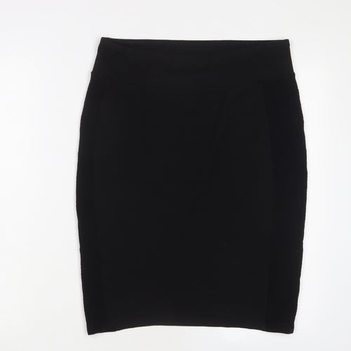 River Island Womens Black Viscose A-Line Skirt Size 14