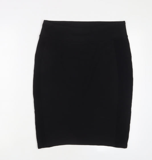 River Island Womens Black Viscose A-Line Skirt Size 14