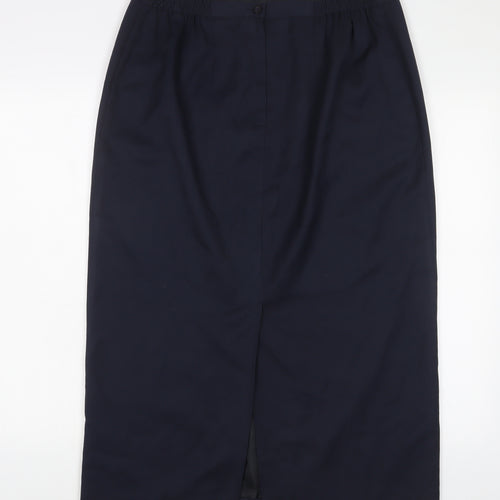 essence Womens Blue Polyester A-Line Skirt Size 18 Zip