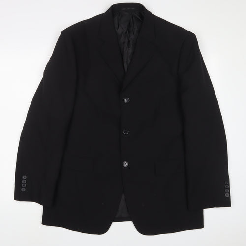 George Mens Black Polyester Jacket Suit Jacket Size 42 Regular