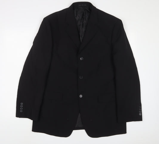 George Mens Black Polyester Jacket Suit Jacket Size 42 Regular