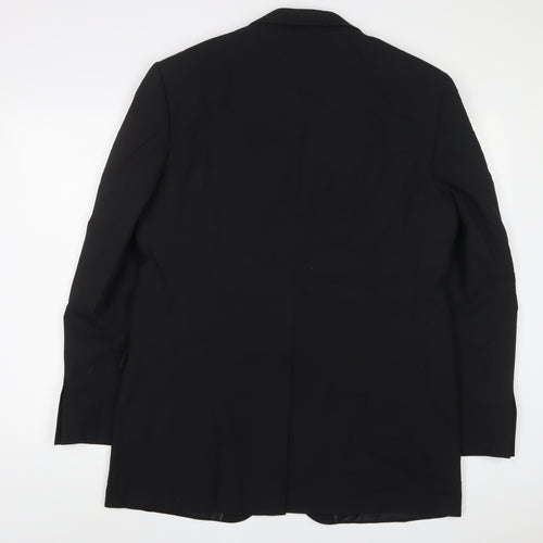 Marks and Spencer Mens Black Wool Jacket Suit Jacket Size 42 Regular