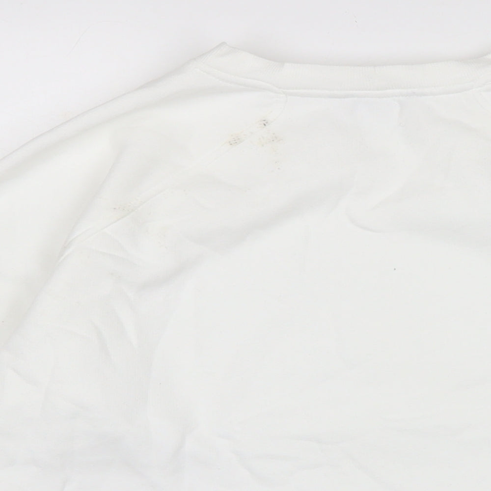 goodmove Womens White Cotton Pullover Sweatshirt Size 12