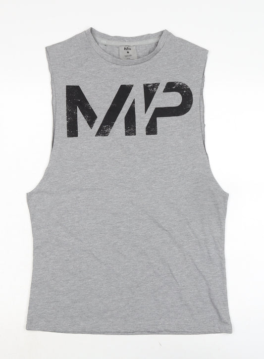 MP Mens Grey Cotton T-Shirt Size S Crew Neck