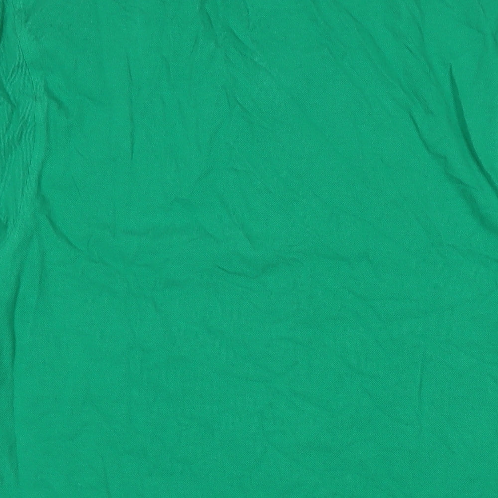 Marks and Spencer Mens Green Cotton T-Shirt Size M Collared