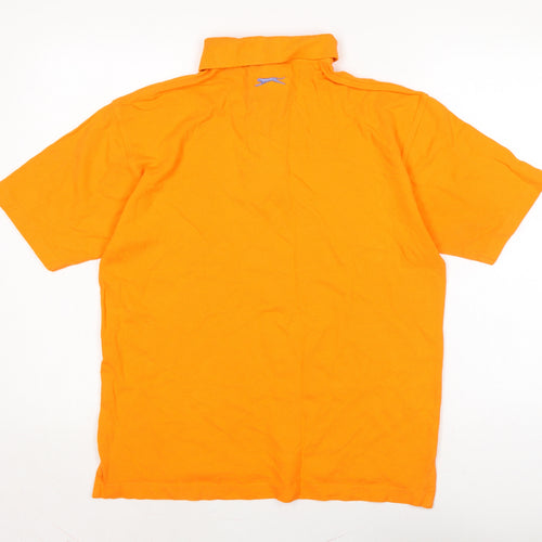 Slazenger Mens Orange Cotton T-Shirt Size M Collared