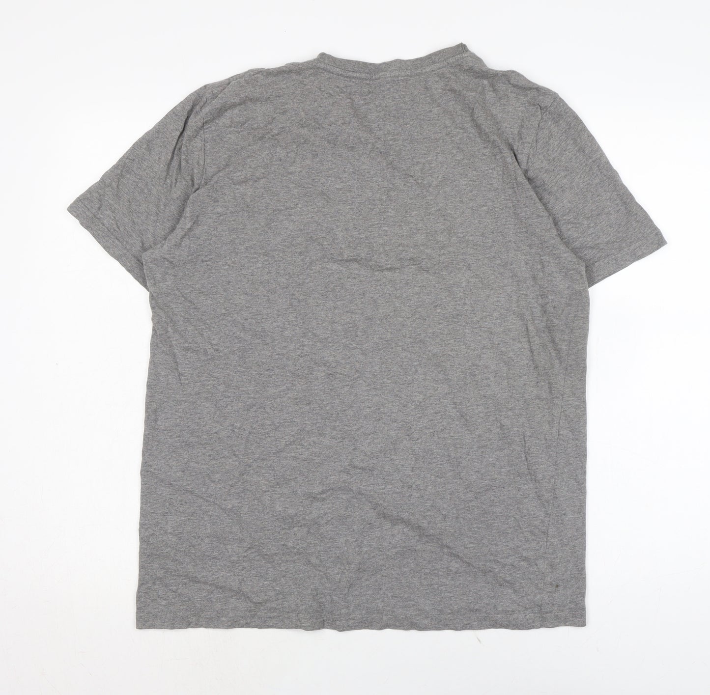 Rapuni Mens Grey Cotton T-Shirt Size L Crew Neck