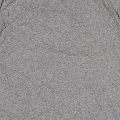 Rapuni Mens Grey Cotton T-Shirt Size L Crew Neck