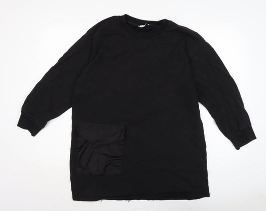 Zara Womens Black Cotton Pullover Sweatshirt Size L