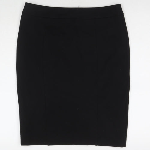 Pinns Womens Black Viscose A-Line Skirt Size 18 Zip