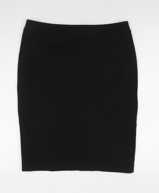 Pinns Womens Black Viscose A-Line Skirt Size 18 Zip