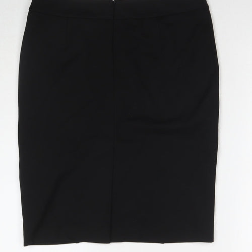 Pinns Womens Black Viscose A-Line Skirt Size 18 Zip