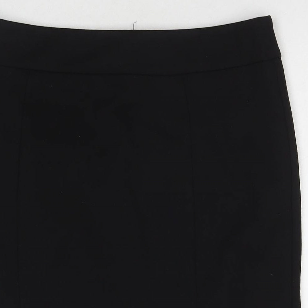 Pinns Womens Black Viscose A-Line Skirt Size 18 Zip