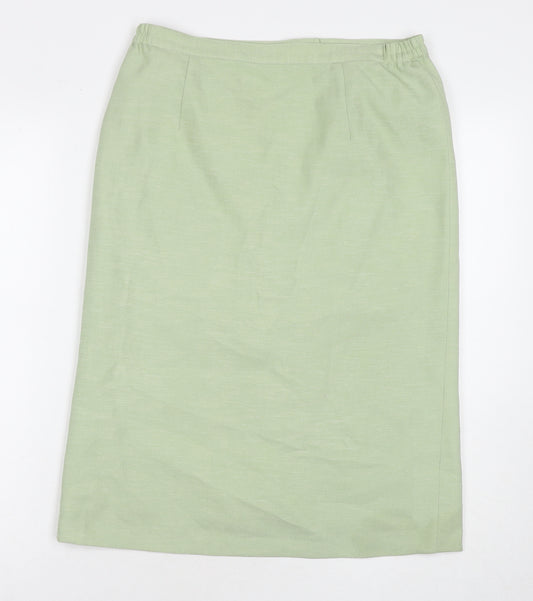 Bemonde Womens Green Polyester Straight & Pencil Skirt Size 14 Zip