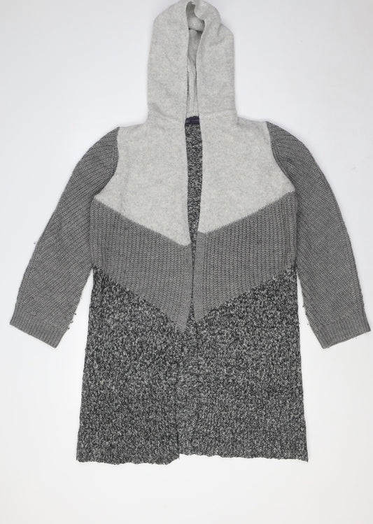 Marks and Spencer Womens Grey V-Neck Acrylic Cardigan Jumper Size S