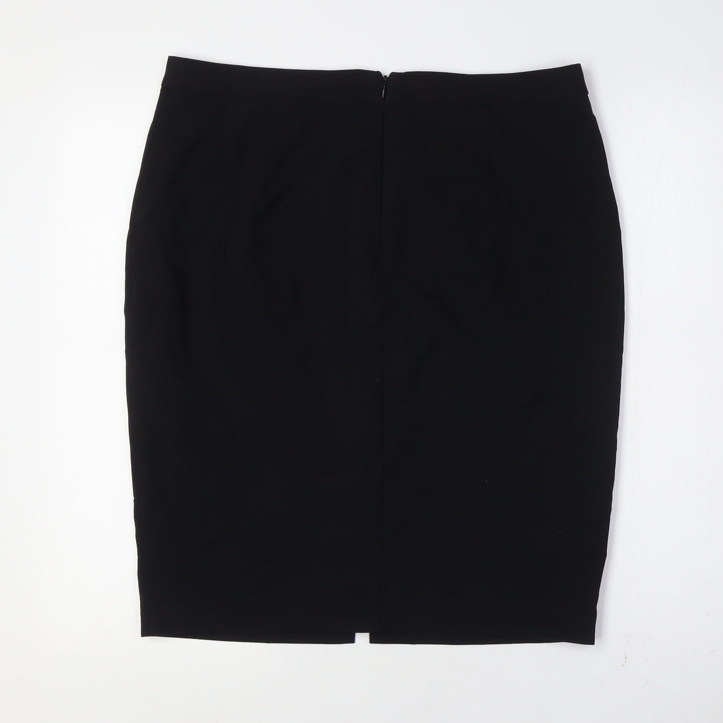 Oasis Womens Black Polyester Straight & Pencil Skirt Size 14 Zip