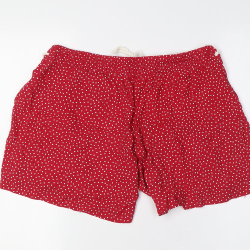 Marks and Spencer Womens Red Polka Dot Viscose Basic Shorts Size 14 L6 in Regular