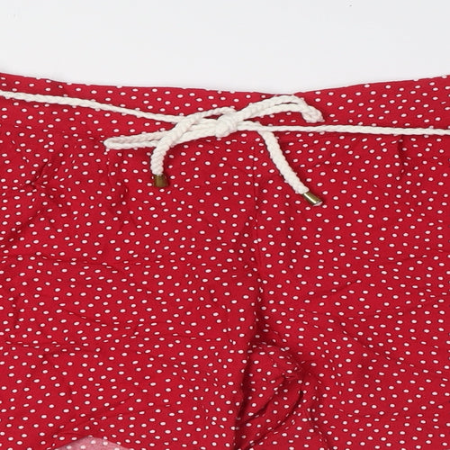 Marks and Spencer Womens Red Polka Dot Viscose Basic Shorts Size 14 L6 in Regular