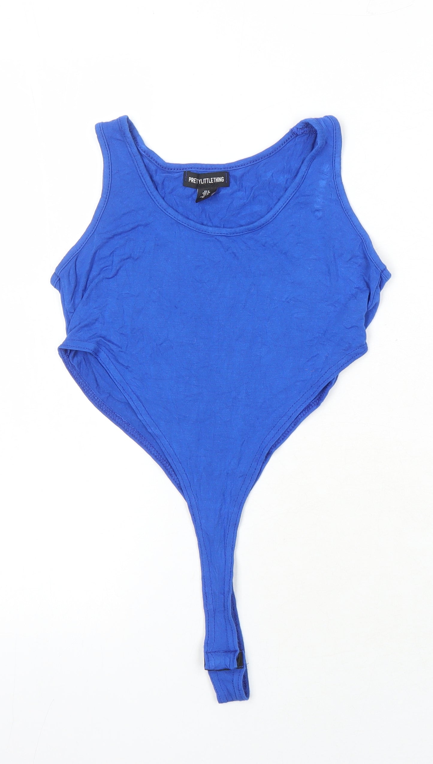 PRETTYLITTLETHING Womens Blue Viscose Bodysuit One-Piece Size 8