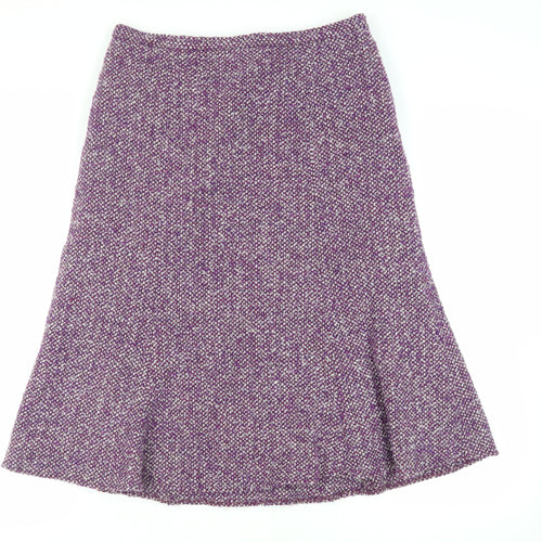 Eastex Womens Purple Acrylic Flare Skirt Size 14 Zip - Lined