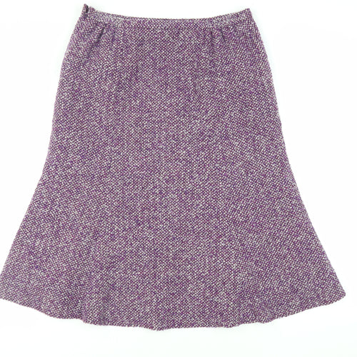 Eastex Womens Purple Acrylic Flare Skirt Size 14 Zip - Lined