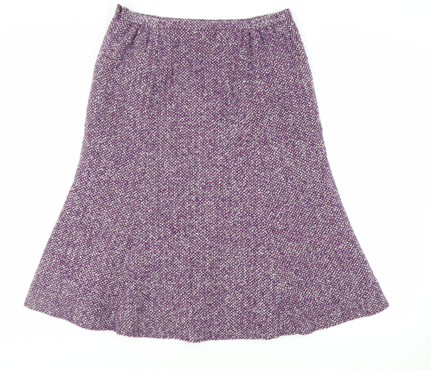 Eastex Womens Purple Acrylic Flare Skirt Size 14 Zip - Lined