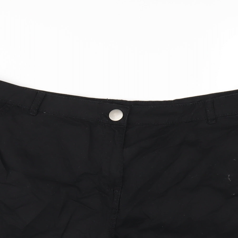 Dorothy Perkins Womens Black Cotton Basic Shorts Size 14 Regular Zip