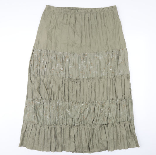 Yours Womens Green Cotton A-Line Skirt Size 18