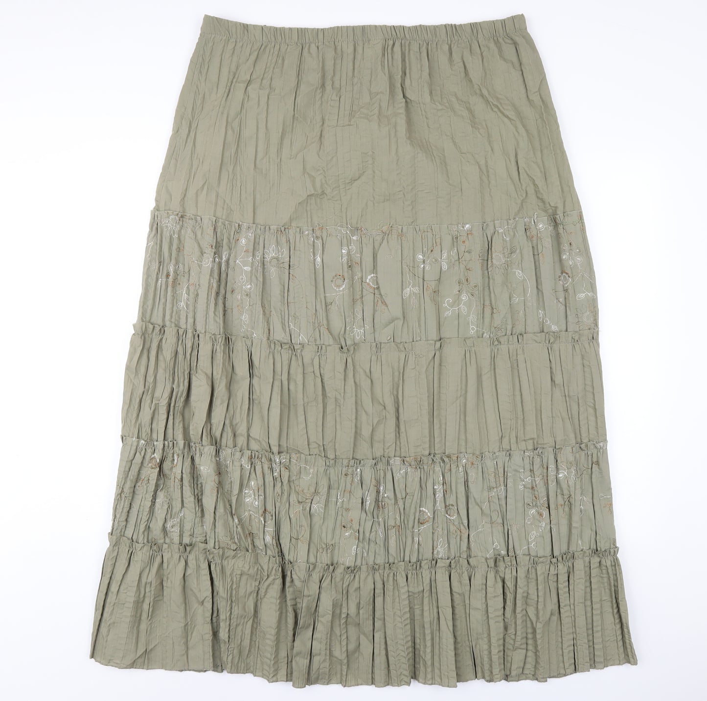 Yours Womens Green Cotton A-Line Skirt Size 18