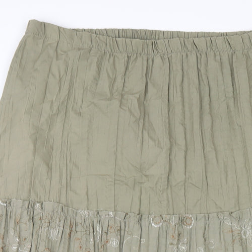 Yours Womens Green Cotton A-Line Skirt Size 18