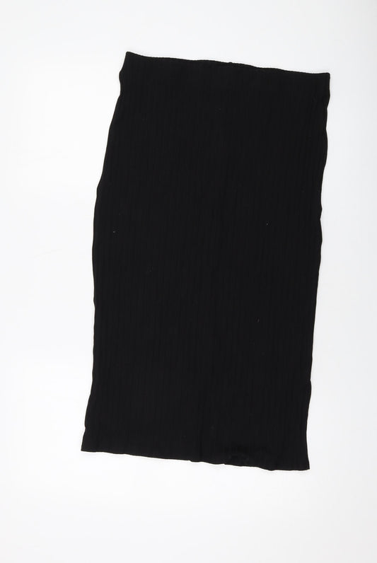 H&M Womens Black Viscose Straight & Pencil Skirt Size L