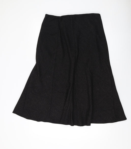 Marks and Spencer Womens Black Polyester A-Line Skirt Size 16