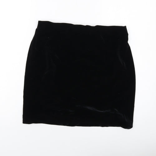 Roman Womens Black Polyester Mini Skirt Size 14